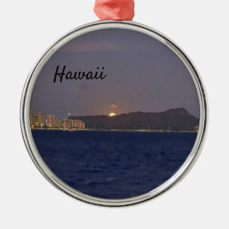 Ornamento De Metal Ascensão de Lua de Cruzeiro Sunset Hawaii Supermoo