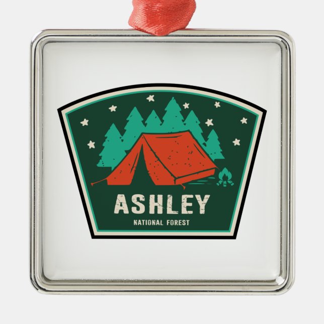 Ornamento De Metal Ashley National Forest Camping (Frente)