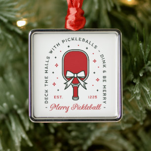 Ornamento De Metal aspas engraçadas de pickleball de Natal estética d