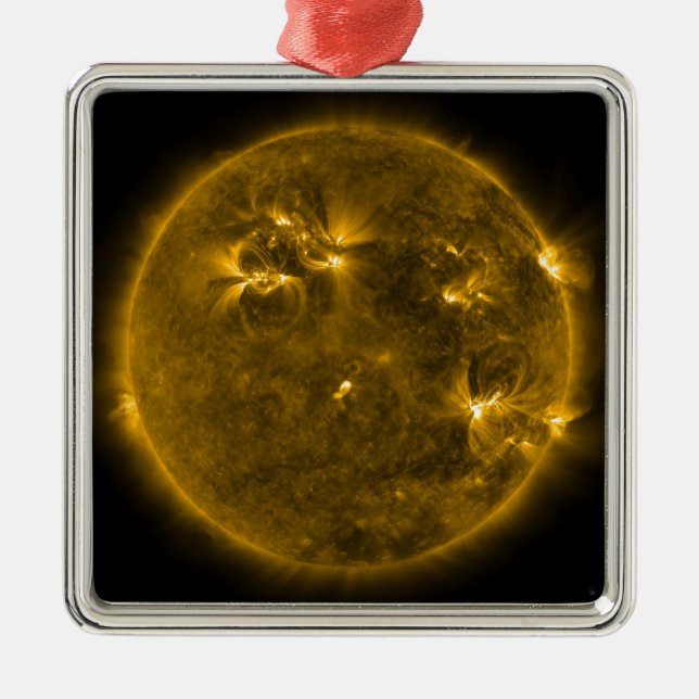 Ornamento De Metal Atividade solar no Sol 4 (Frente)