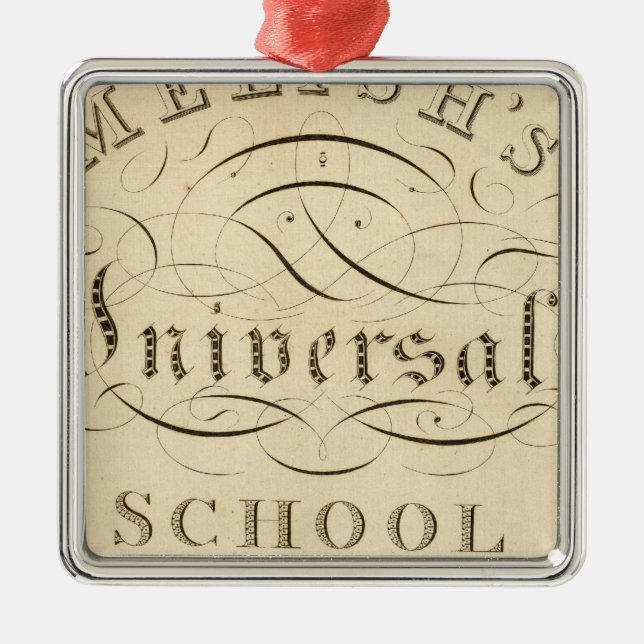 Ornamento De Metal atlas da escola universal (Frente)