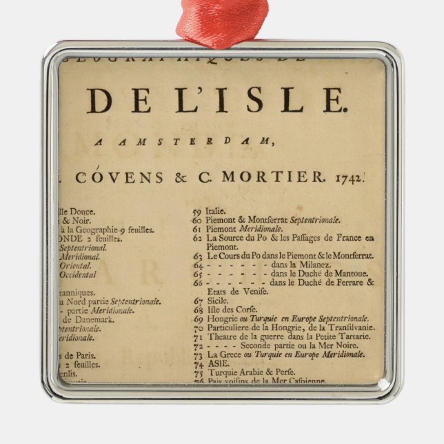 Ornamento De Metal Atlas de mundo novo (Frente)