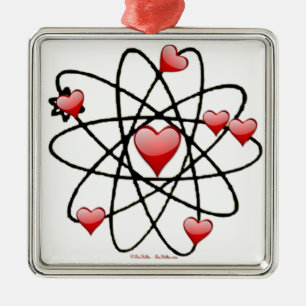 Ornamento De Metal Atomic Valentine Corações Vermelhos