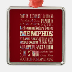 Ornamento De Metal Atrações & lugares famosos de Memphis, Tennessee