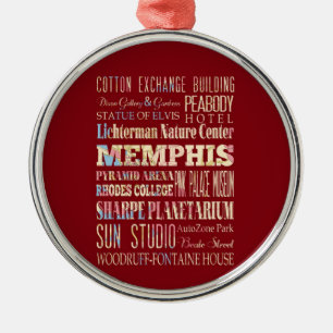 Ornamento De Metal Atrações & lugares famosos de Memphis, Tennessee