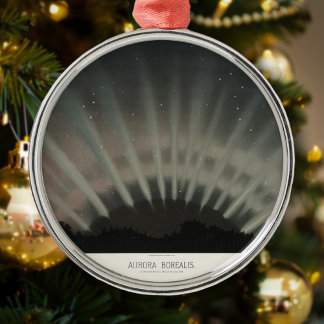 Ornamento De Metal Aurora Borealis Trouvelot 1881, Natal Restaurado