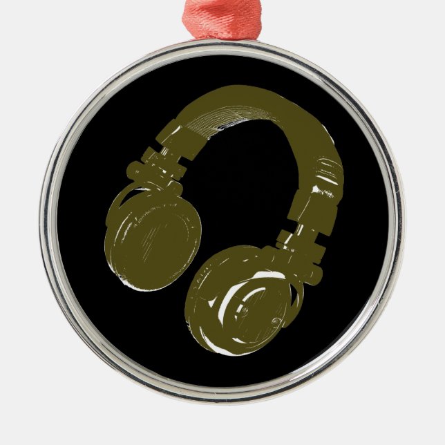 Ornamento De Metal auscultadores do DJ (Frente)