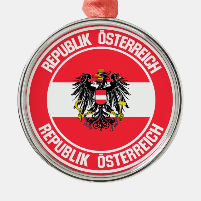 Ornamento De Metal Áustria Round Emblem (Frente)