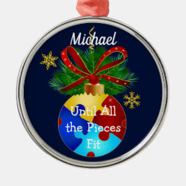 Ornamento De Metal Autism Christmas Bauble