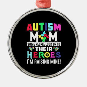 Ornamento De Metal Autismo Mãe O Meu Filho É O Herói Do Autismo.