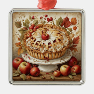 Ornamento De Metal Autumn Apple Pie Ornament
