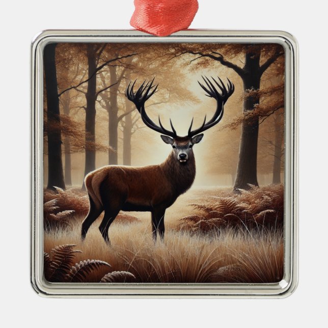 Ornamento De Metal Autumn Deer Ornament (Frente)