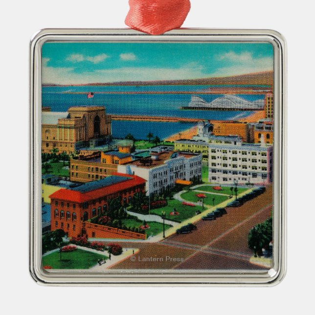 Ornamento De Metal Avenida de negligência do oceano, mostrando o (Frente)