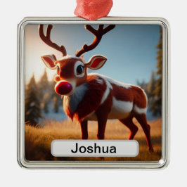 Ornamento De Metal Aventura de Férias Personalizadas de Rudolph: Boys