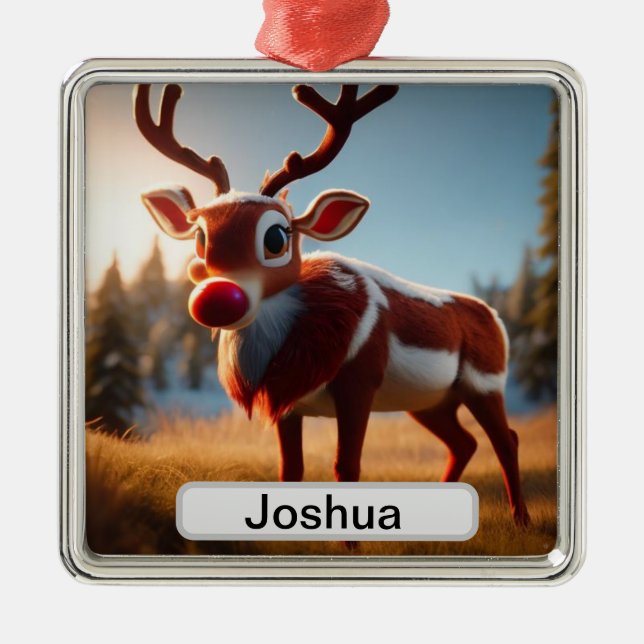 Ornamento De Metal Aventura de Férias Personalizadas de Rudolph: Boys (Frente)