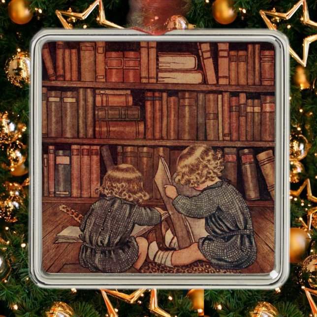 Ornamento De Metal Aventuras na Biblioteca (Criador carregado)