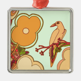 Ornamento De Metal Aves Whimsical