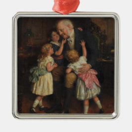 Ornamento De Metal Avô e netas (por Joseph Clark)