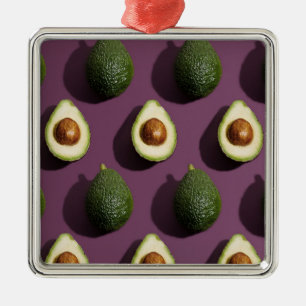 Ornamento De Metal Avocado Green Purple
