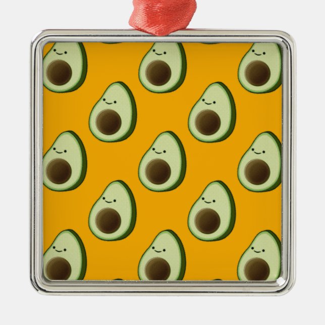 Ornamento De Metal Avocado Pattern (Frente)