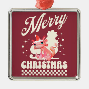 Ornamento De Metal Axolote Engraçado Feliz Natal