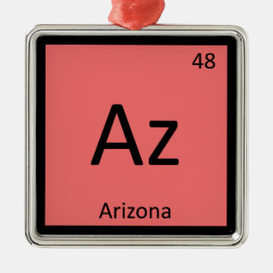 Ornamento De Metal Az - Símbolo da Tabela Periódica de Química do Est