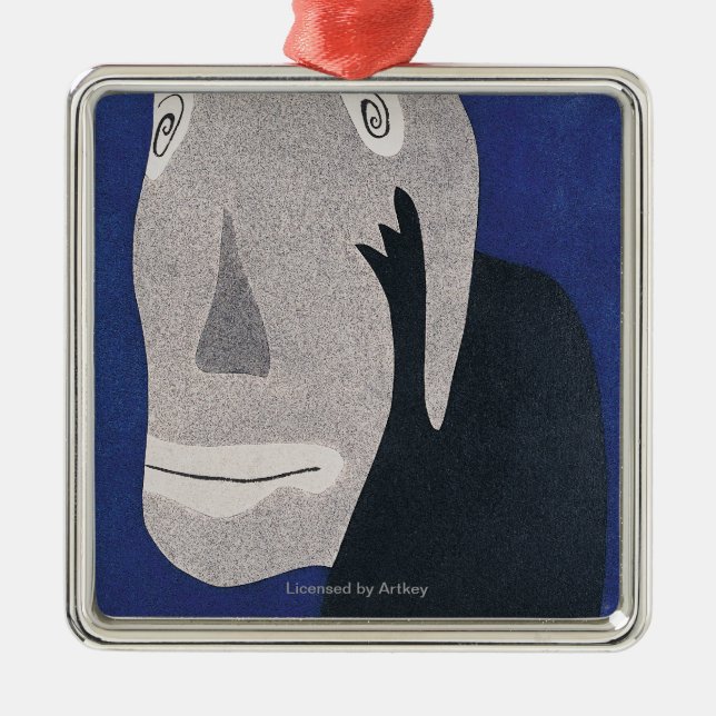 Ornamento De Metal Azul (Frente)