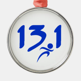Ornamento De Metal Azul 13,1 meia maratona
