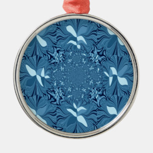 Ornamento De Metal Azul iridescente
