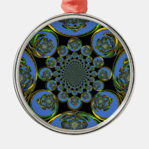 Ornamento De Metal Azul Vintage