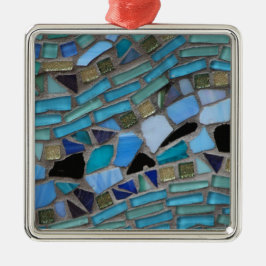 Ornamento De Metal Azulejos do mosaico de azul e verde