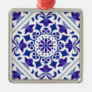 Ornamento De Metal Azulejos Índigo Azulejos Portugueses azuis e branc