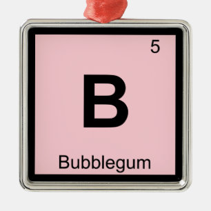 Ornamento De Metal B - Tabela Periódica de Química Simbolo Bubblegum
