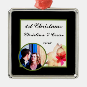 Ornamento De Metal Ba Preto Colorido do Lotus Flower Personalizado