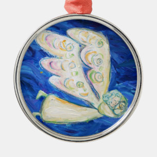 Ornamento De Metal Baby Guardian White Angel Art Ornament Pental