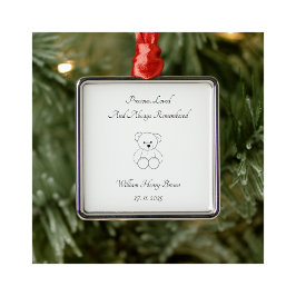 Ornamento De Metal Baby Loss Teddy Bear Memorial Tree Decoration