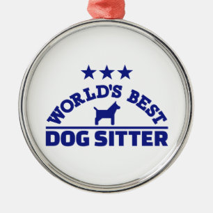 Ornamento De Metal Baby-sitter do cão do mundo o melhor