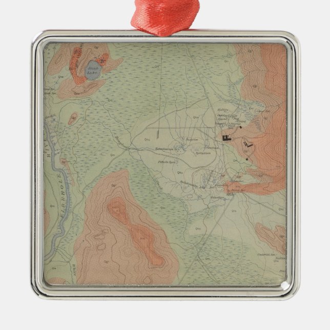 Ornamento De Metal Bacia do geyser de Firehole (Frente)