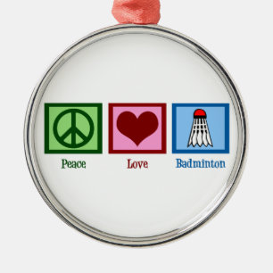 Ornamento De Metal Badminton do Amor pela Paz