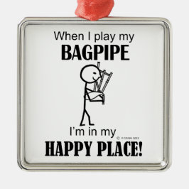 Ornamento De Metal Bagpipe Happy Place