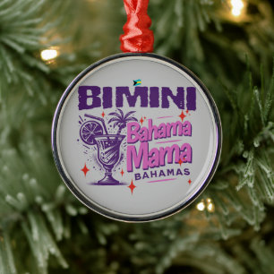 Ornamento De Metal Bahamas Souvenir Gift: Bimini Bahamas Bahama Mama