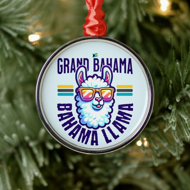 Ornamento De Metal Bahamas Souvenir Gift : Grande Bahama Bahamas Llam (Árvore)