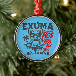 Ornamento De Metal Bahamas Souvenir Presente: Bahamas Exuma Nadam Suí