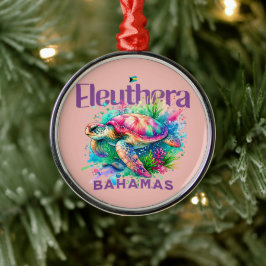Ornamento De Metal Bahamas Souvenir Presente: Eleuthera Bahamas Turtl