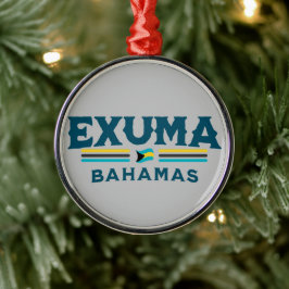 Ornamento De Metal Bahamas Souvenir Presente: Exuma Bahamas Independê