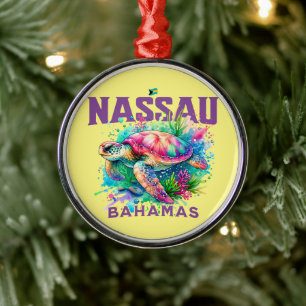 Ornamento De Metal Bahamas Souvenir Presente: Nassau Bahamas Tartarug