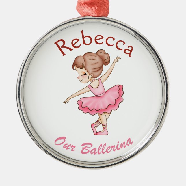 Ornamento De Metal bailarina personalizada, dançarina de balé persona (Frente)