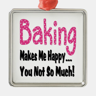 Ornamento De Metal Baking me faz feliz