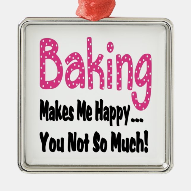 Ornamento De Metal Baking me faz feliz (Frente)