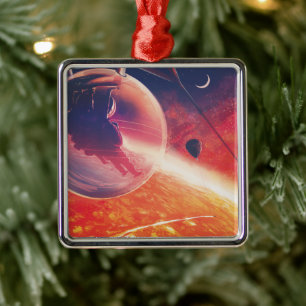 Ornamento De Metal Balão de ar quente extremo na paisagem vulcânica